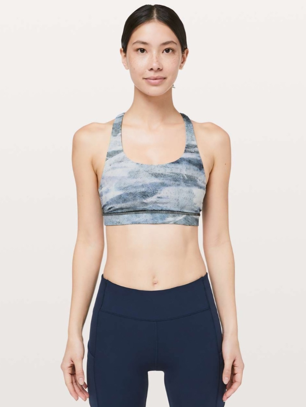 Lululemon Invigorate Bra Mesh Scape Multi True Navy Size 8 Rare